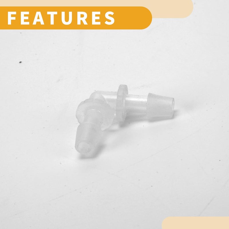 Partuto 6 Pcs Universal Automotive Vacuum Tubing Connector - Car 90 Degree 5/16" L Shaped Vacuum Tubing Connector Assortment 2 Way Vacuum Line Fittings - Plastic Transparent - Image 5